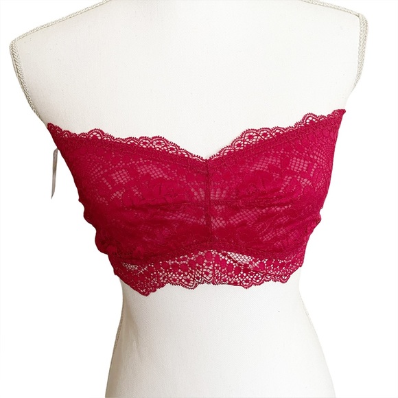 Free People Lacey Looks Bandeau Burgundy Medium - Picture 3 of 6